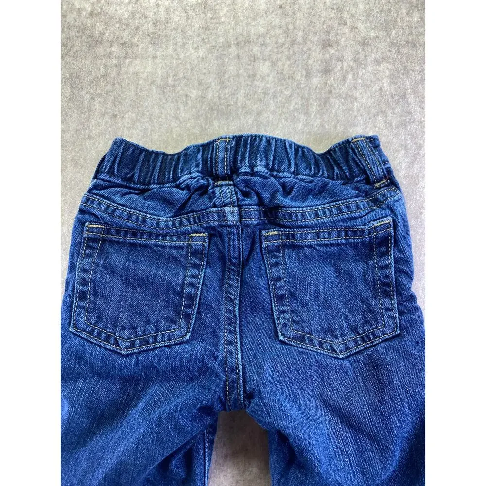 Gap Denim Plaid Lined Blue Jeans Size 6-12 Months